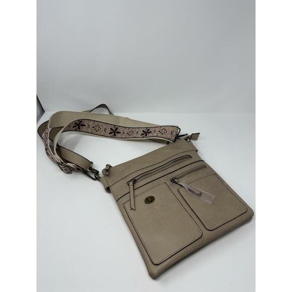 T-Shirt & Jeans Handbags - T-Shirt & Jeans Leather Crossbody w/ 2 Straps Light Brown One Size